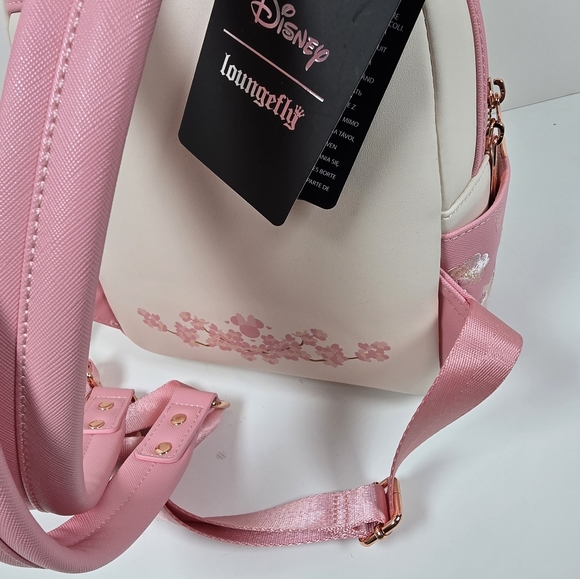 Loungefly Disney Minnie Mouse Cherry Blossom Mini Backpack NWT Ears Bow - Picture 8 of 10